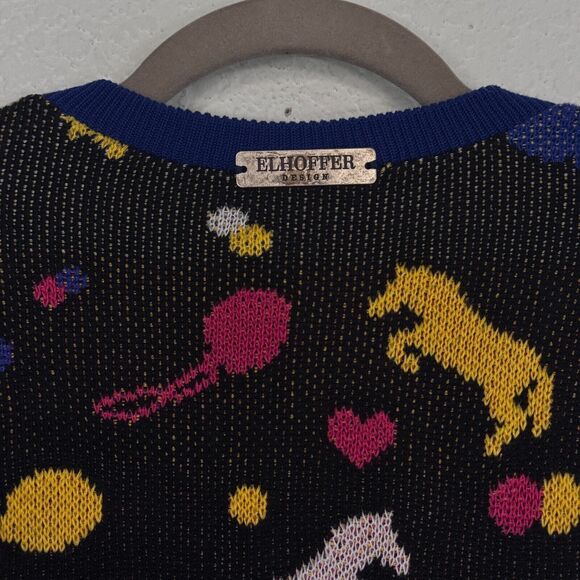 Elhoffer Cardigan Womens Medium Luna Looney Witch Crop Sweater Costume Cosplay - Picture 7 of 10